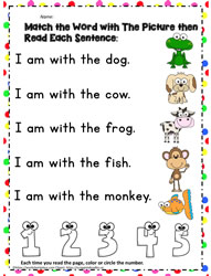 with - sight word match